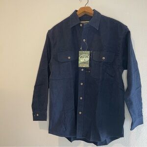 NEW Field & Stream Men size L Heavyweight Cotton button down Shirt Shacket Navy